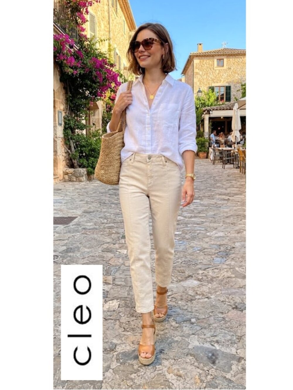 (3 for $30) CLEO - Every Body cotton blend tan ankle length jeans